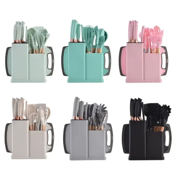 19pcs Food Grade Silicone Brodark Kitchenware Set,