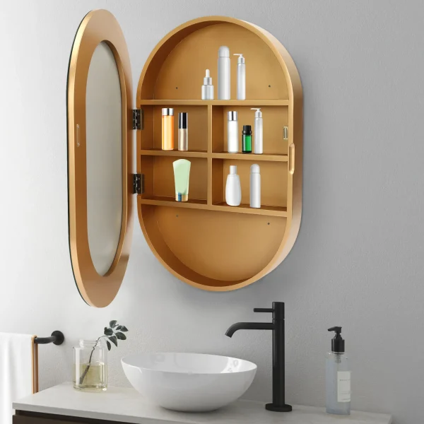 3-Tier Wall Mounted Mirror Cabinet
