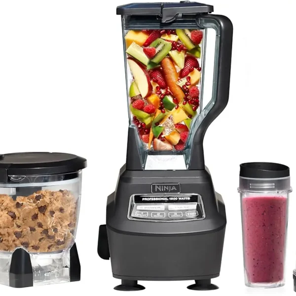 Blender, Mega Kitchen System, 1500W, 4 Functions for Smoothies, Drinks, Processing, Dough, with 72 Blender Pitcher,
