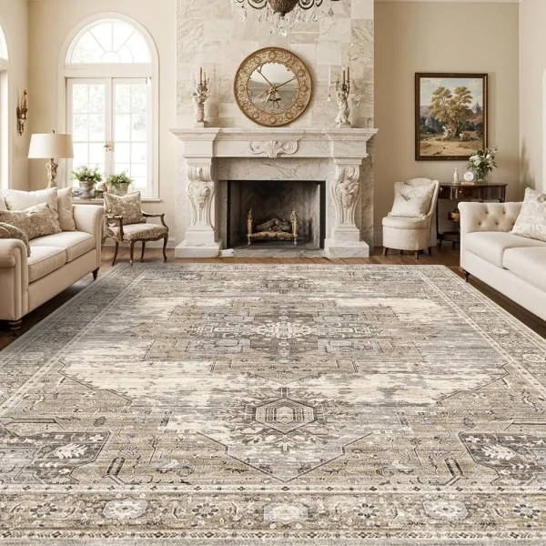 Living Room 10x14 Area Rugs - Washable Lightweight Area Rug Stain Resistant